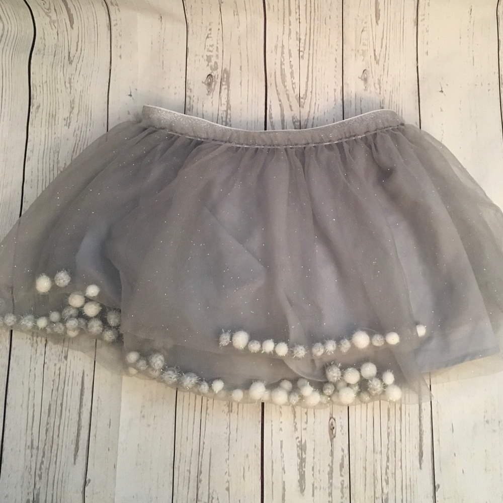 Sparkle Silver Girls TuTu Skirt Cat and Jack EUC